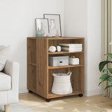 ZNTS Side Table with Wheels Artisian Oak 55x60x78 cm Engineered Wood 853163