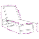 ZNTS Sun Lounger Grey Solid Wood Acacia and Textilene 4008413