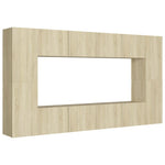 ZNTS 8 Piece TV Cabinet Set Sonoma Oak Engineered Wood 3078984
