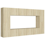 ZNTS 8 Piece TV Cabinet Set Sonoma Oak Engineered Wood 3078984