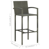 5 Piece Garden Bar Set Grey 3064871