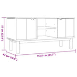 TV Stand OTTA 113.5 x 43 x 57 cm Black Solid Pine Wood 42041754