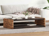 Coffee Table Natural 110 x 55 x 35 cm Solid Mahogany Wood 42011581