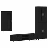TV Cabinet Set with Drawer FLORIN 3 pcs Black Engineered Wood 3397965