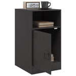 ZNTS Bedside Cabinets 2pcs Black 34.5x39x62 cm Steel 841764