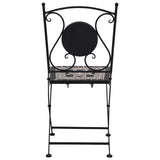 Mosaic Bistro Set Grey and Black Powder-coated iron and ceramic 279690