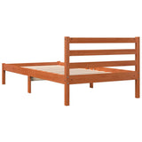 Bed Frame without Mattress Wax Brown 90x190 cm Single Solid Wood Pine 844138