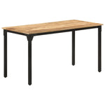 ZNTS Dining Table 140x70x76 cm Rough Mango Wood 321973