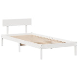 Bed Frame without Mattress White 100x200 cm Solid Wood Pine 3301511