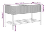 Garden Planter with Shelf Grey Poly Rattan 366386