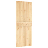 Sliding Door Natural and Black 80 x 210 cm Solid Pine Wood 3445047