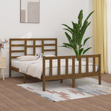 ZNTS Bed Frame without Mattress Honey Brown 150x200 cm King Size Solid Wood 3107621