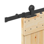 Sliding Door with Hardware Set 85x210 cm Solid Wood Pine 3332672