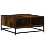 ZNTS Coffee Table Smoked Oak 60.5x60.5x30 cm Engineered Wood and Metal 848766