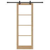 Sliding Door ORKDAL Natural and Black 83 x 232 cm 3332169