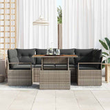Garden Sofa Set with Storage 7 pcs Grey Poly rattan 3358400