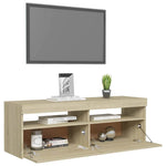 TV Cabinet with LED Lights Sonoma Oak 120x35x40 cm 804376