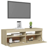 TV Cabinet with LED Lights Sonoma Oak 120x35x40 cm 804376