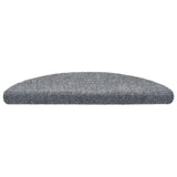 Stair Mats Self-adhesive 15 pcs 56x17x3 cm Light Grey Half Round 132693
