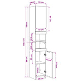 Bathroom Cabinet Black oak 32 x 34 x 188.5 cm Engineered Wood 862097