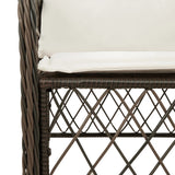 Garden Chairs with Cushions 2 pcs Brown Poly Rattan 365154