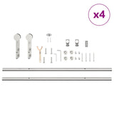Sliding Door Hardware Kit 366 cm Stainless Steel Silver 3295773