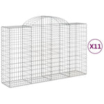 Arched Gabion Baskets 11 pcs 200x50x120/140 cm Galvanised Iron 3146350