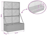 Garden Planter with Trellis Grey 70 x 30 x 135 cm Poly Rattan 42026883