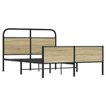 Bed Frame without Mattress 140x200 cm Sonoma Oak Engineered Wood 4100447