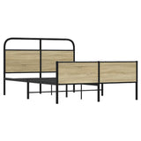 Bed Frame without Mattress 140x200 cm Sonoma Oak Engineered Wood 4100447