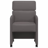 Dining Chairs with Wheels 2 pcs Grey 58 x 65 x 98 cm 42017886
