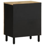 Bed Cabinet Black 50x33x62 cm Solid Rough Wood Mango 4018637