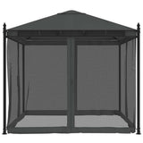 Gazebo with Mesh Walls Anthracite 2.93x2.93 m Steel 368435