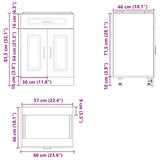 Kitchen Base Cabinet Kalmar Concrete Grey Engineered Wood 853491