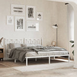Metal Bed Frame without Mattress with Headboard White 180x200cm 376181