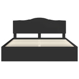 Bed Frame with Headboard Black 200 x 200 cm Solid Pine Wood 3413264