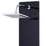 Shower Panel Unit Glass 25x44.6x130 cm Black 142993
