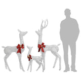 Reindeer Family White and silver Mesh, metal Extra Tall 329771