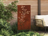 Garden Privacy Screen Floral Rusty 50 x 140 cm Weathering steel 876328