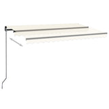 Manual Retractable Awning with LED 450x350 cm Cream 3069202