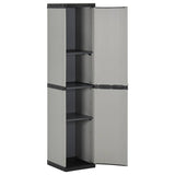 340985 Garden Storage Cabinet with 3 Shelves Grey & Black 34x40x168 cm