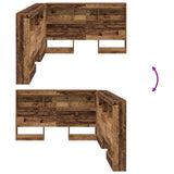 Storage Headboard with Shelf Old Wood 207.5 x 137.5 x 76.5 cm 3335539