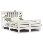 ZNTS Bookcase Bed without Mattress White 160x200 cm Solid Wood Pine 3309969