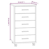 Drawer Cabinet with Castors Smoked Oak Engineered Wood 342674
