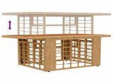 Garden Table Natural 100 x 55 x 37 cm PE Rattan and Glass 42035142