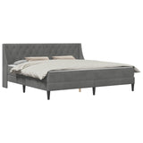 Bed Frame with Mattress Dark Grey 180 x 200 cm Velvet 3415242