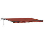 Retractable Awning Manual Orange and brown 500 x 350 cm Fabric 3331482