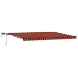 Retractable Awning Manual Orange and brown 500 x 350 cm Fabric 3331482