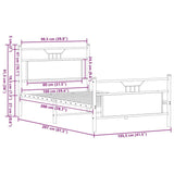 Bed Frame without Mattress Brown Oak 100x200 cm Engineered Wood 4106854