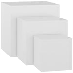 ZNTS Side Tables 3 pcs High Gloss White Engineered Wood 808591